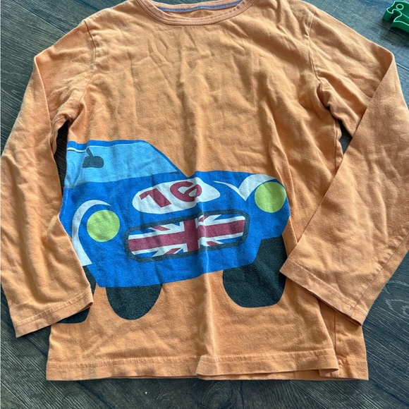 Mini Boden Orange and Blue Long‎ Sleeve Tee with Playful vintage Car Design 7/8 - Picture 1 of 3